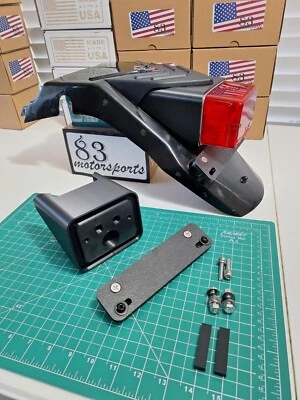 Yamaha XT250 Stock Light Tidy Tail Adapter & License Plate Bracket - Flat Matte - Image 1 of 4