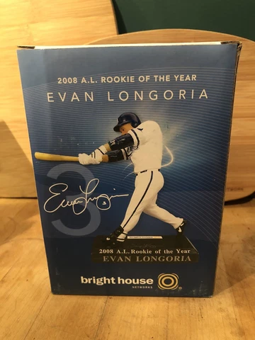 2008 A.L.Rookie of the Year Evan Longoria Statue~Tampa Bay Rays NIB New In Box Cover