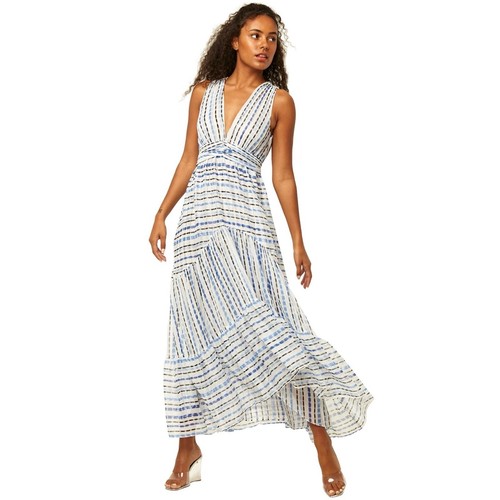 PALM ANGELS Maxi abito Misa Los Angeles XS a righe