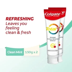 Pack of 2 COLGATE Total Clean Mint Toothpaste 150g Free Shipping World Wide - Picture 1 of 5