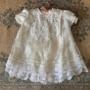 Vintage Gunne Sax Jessica McClintock Infant Baby White Lace Dress 18M - Picture 1 of 6