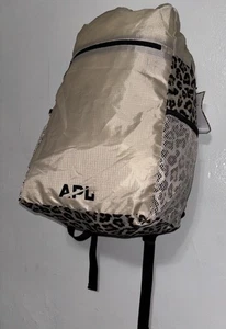 APL All-Purpose Packable Backpack Leopard Print Beige 17x10.5x7.5 in New Tags - Picture 1 of 9