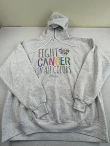 “Fight Cancer" Sz XL Grey Hoodie Sweatshirt Adult - Picture 1 of 4
