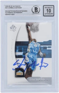 Carmelo Anthony Nuggets Signed 2005-06 Upper Deck SP Authentic Beckett 10 Card - Picture 1 of 2