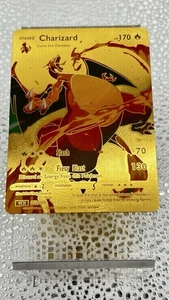 Stage2 Charizard HP170 Slash/Fiery Blast 003/008 Gold Foil Fan Art Pokemon Karte - Bild 1 von 2