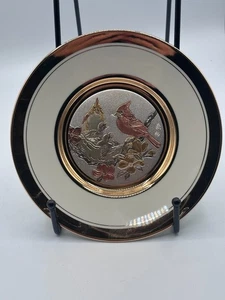 Dynasty Gallery Chokin Cardinal Plate – 24K Gold Trim, Japan, 6.5” Display - Picture 1 of 6