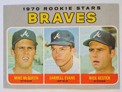 1970 Topps Darrell Evans Mike McQueen Rick Kester Rookie #621 Atlanta Braves 1 - Image 1 of 2