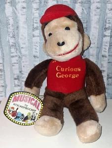 Vtg Knickerbocker Toys Curious George Monkey Musical Plush Stuffed Animal W/Tag! - Picture 1 of 8