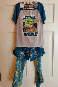 STAR WARS BOYS MANDALORIAN 3-PC PAJAMA SET SIZE 8 - Picture 1 of 9