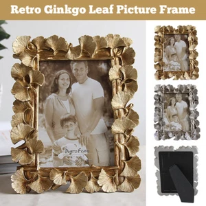 Creative Retro Golden Picture Frame Ginkgo Leaf Decorative Resin Photo Frame - Picture 1 of 19