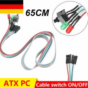 DE 65cm ATX Kabel zasilający PC Desktop Obudowa Przełącznik zasilania / wyłączania + przycisk resetowania - Zdjęcie 1 z 10