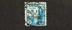 1933 U.S. CLASSIC 5c KOSCIUSZKO PERFIN Sc#734 Used Scarce! - Picture 1 of 2