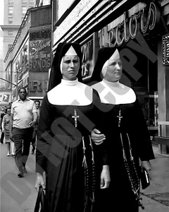 Pair of Nuns Walking Forty-Deuce Near Hectors Cafeteria New York City 8x10 Photo - Picture 1 of 1