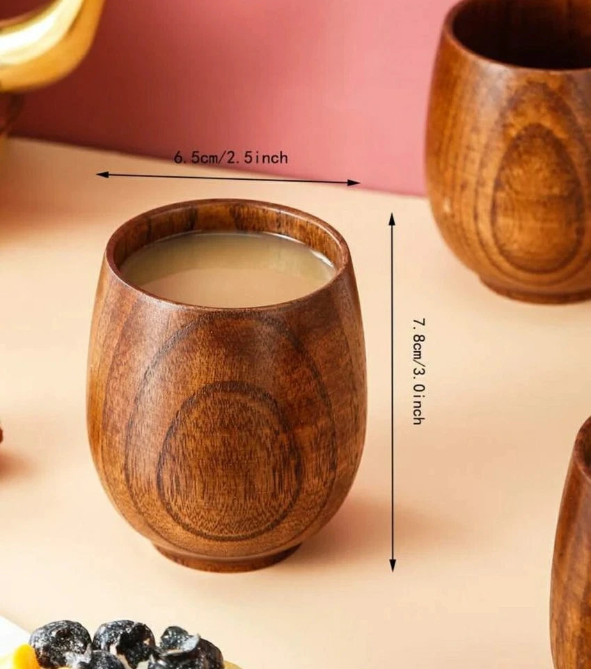 Nueva taza de madera de café, té, espresso, jugo taza primitiva hecha a mano Foto 1 de 1