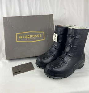 Lacrosse Tracktion Black 12" Overshoe Industrial Buckle Boots Men's Size 11 - Picture 1 of 13