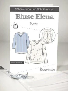 Blusa de escarabajo de hilo Elena mujer estampado de corte de papel talla 32-58 - Imagen 1 de 5