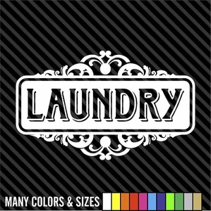 Laundry Door Vinyl Sticker Decal - Laundry Wash Clean Neat  - Picture 1 of 15