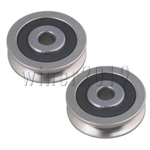 Shape Groove Track Roller Bearing Pulley Wheels Load Bearing 355kg Pack of 2 - Picture 1 of 6