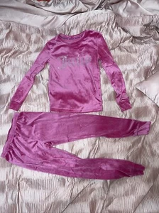 Juicy Couture Girl's Size 6 Pink Velour Shirt And Pants Set - Picture 1 of 8