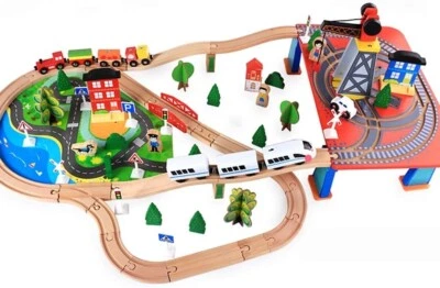 Brand New -- Jamohom 88 Tracks City Train Tracks Railway Track Toy Playset - Image 1 of 4