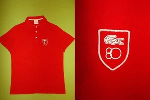 Polo LACOSTE Celebrando Ochenta (4) (M) ¡PERFECTO!!! Tenis rojo 100 % algodón - Imagen 1 de 7