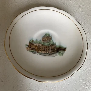 Gladstone Bone China Saucer- England-On Front is Of the Chateau Frontenac Quebec - Picture 1 of 5