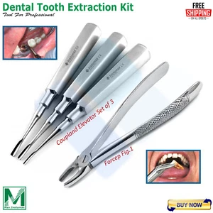 Surgical Extraction Coupland Elevators Tooth Forceps Fig.1 Tooth Extracting Kit - Picture 1 of 6