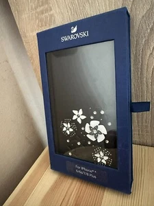Genuine Swarovski iPhone 6/6s/7/8 Plus hard case bumper Real Leather w Crystals - Picture 1 of 5
