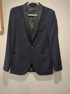 Vitarelli blau schwarz Trim Slim Smoking Stil Ein Knopf Jacke - 36R - Bild 1 von 9