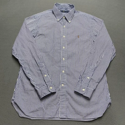 Camisa Ralph Lauren Para Hombres 16.5 42 Azul Blanco Rayas Vestido Manga Larga con Botones Foto 1 de 4