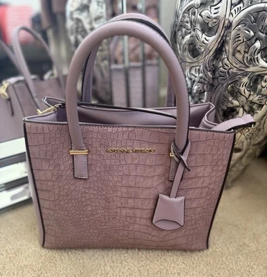 Adrienne Vittadini Mauve/Purple Purse & Adjustable Crossbody Strap - Image 1 of 4