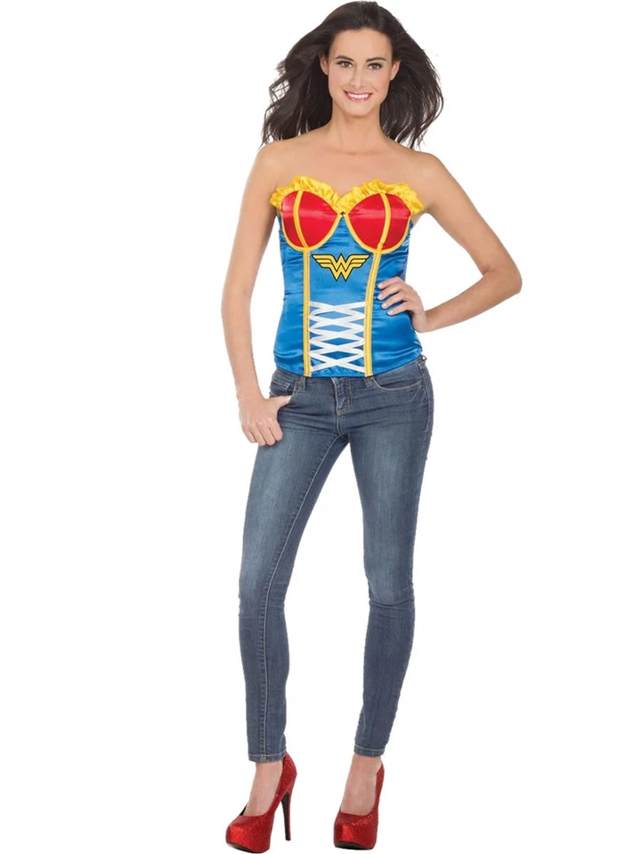 Adult Wonder Woman Corset  Costume  Womens Super Hero Costumes  - Photo 1/1