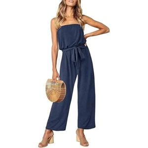 Zesica Jumpsuit Womens Medium NWT Soft Black Strapless Belted Romper - Picture 1 of 11