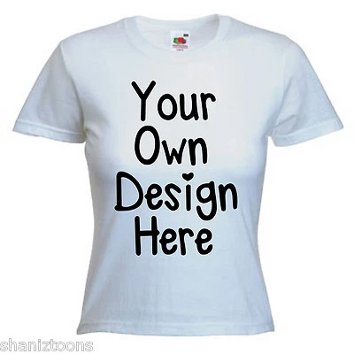 FRUIT OF THE LOOM SS050 Ladies Womens White T Shirt Personalised Text Custom Design Hen Night Party