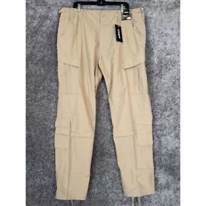 CQR Tactical Duratex Ripstop CargoPants Mens Large Long Khaki Tan Military - Picture 1 of 13