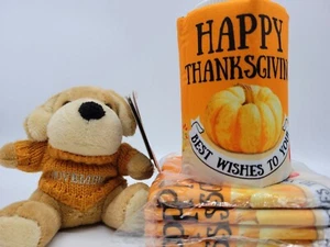 Paquete de peluche mini oso Schwartz de Acción de Gracias Koozies (6 en lote) noviembre FAO - Imagen 1 de 5
