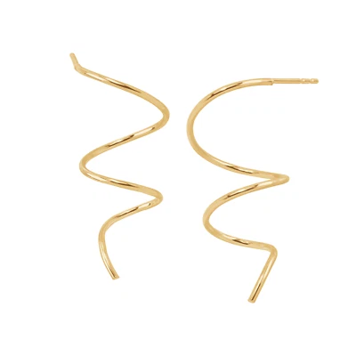 Pendientes colgantes Welry espejo espiral en oro amarillo de 10K Foto 1 de 4