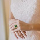 Retro Ring Zegarek Stop Elastyczne pierścienie Moda Mini Zielony Zegarek Damski