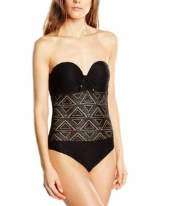 Pour Moi? Womens Bora Bora Swimsuit Black UK 32B LN192 CC 06 - Picture 1 of 3