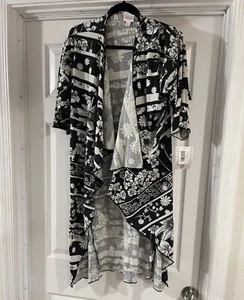 Nuevo con etiquetas Lularoe Shirley Cubre S Pequeño Negro Blanco Rayas - Imagen 1 de 5