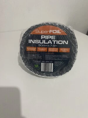 Superfoil Insulation Pipe Wrap Membrane Bubble Foil Rolls 50mm x 7.5m