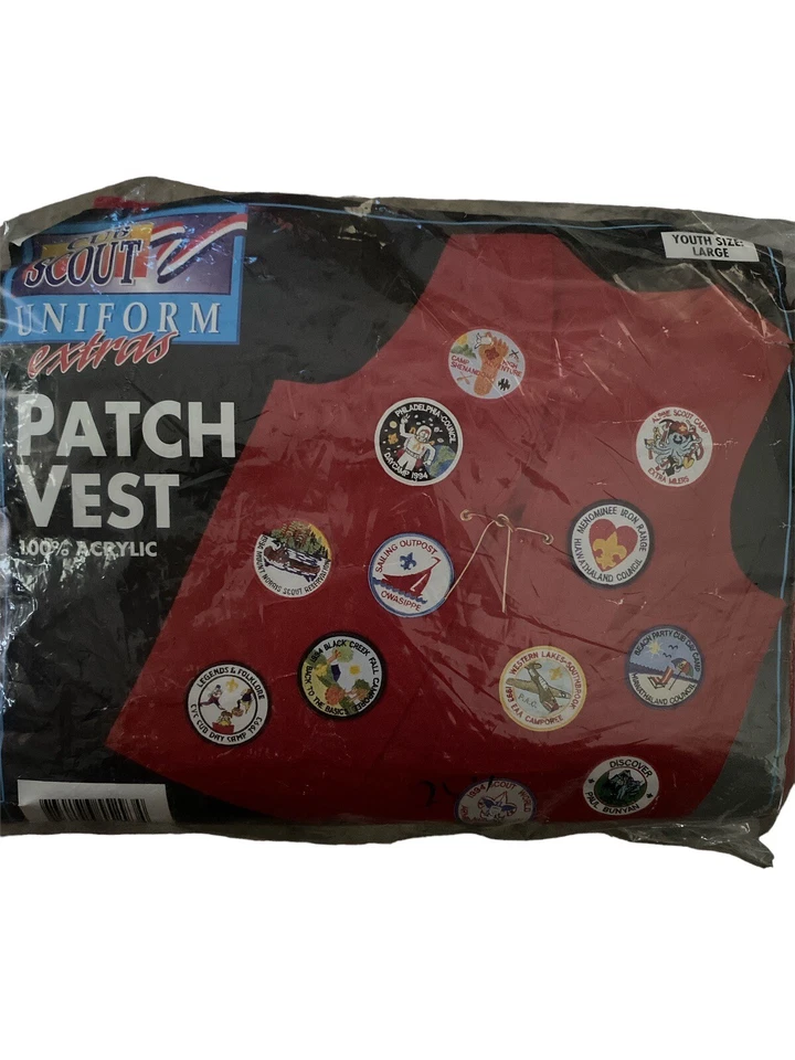 BSA Boy Scouts Of America Cub Scout Uniform Patch Vest Youth Large USA Made NEW - Image 1 of 1