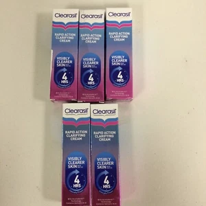 5 Pack Clearasil Rapid Action Treatment Cream 4hour Reduce Spot Rednes 25ml - Picture 1 of 3