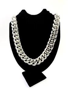 Collar de cadena cubano/acera pesado Taxco, plata esterlina 925 mexicano. 921 g, 23,6" - Imagen 1 de 11