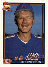 1991 Topps New York Mets Baseball Card #261 Bud Harrelson MG
