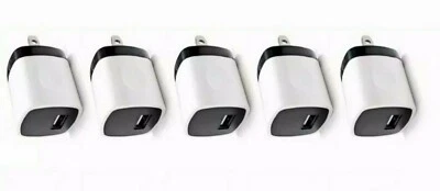 5x Cargador de Pared USB Adaptador de Corriente AC Hogar EE. UU. Enchufe PARA iPhone 6 7 8 X Samsung LG Foto 1 de 3