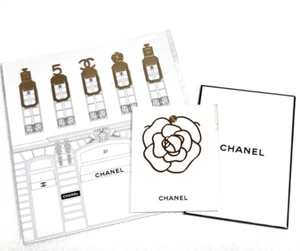 CHANEL VIP Gift GWP Gold Metal Camellia & 5p Set Bookmark - Picture 1 of 4