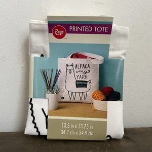 Alpaca Yarn Printed Tote Boye 13.5” x 13.75” Shoulder Bag New Craft Supplies - Picture 1 of 2