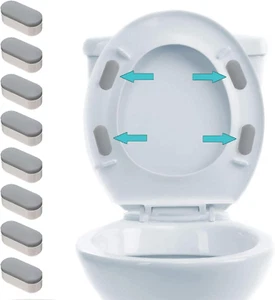 8 Pcs Universal Toilet Seat Bumpers for Bidet, Toilet Lid Rubber Bumpers for Cha - Picture 1 of 12