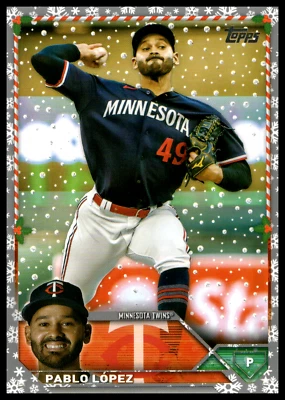 2023 Topps Holiday #H184 Metallic Snowflake Silver Twins Pablo Lopez - Image 1 of 2